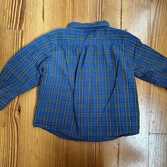 Ralph Lauren blue plaid long sleeve button up shirt SIZE 6M - Picture 4 of 4